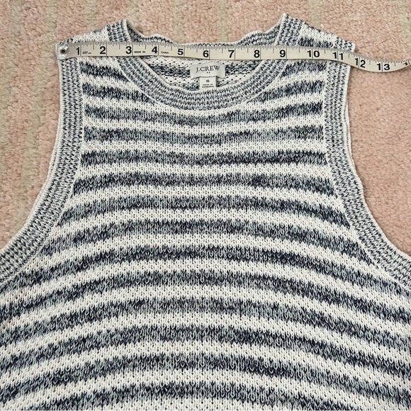 J. Crew Blue White Stripe Knit Sweater Vest Top Size Small Preppy Fall Office - Picture 5 of 9